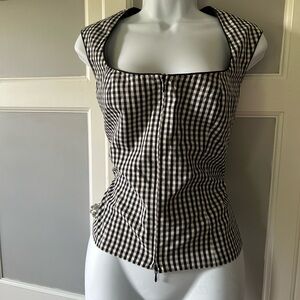 Anne Fontaine Checkered Sleeveless Blouse